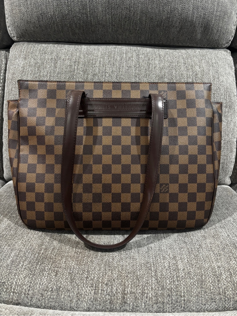 Louis Vuitton Damier Ebene Parioli PM Shoulder Tote Bag Authentic